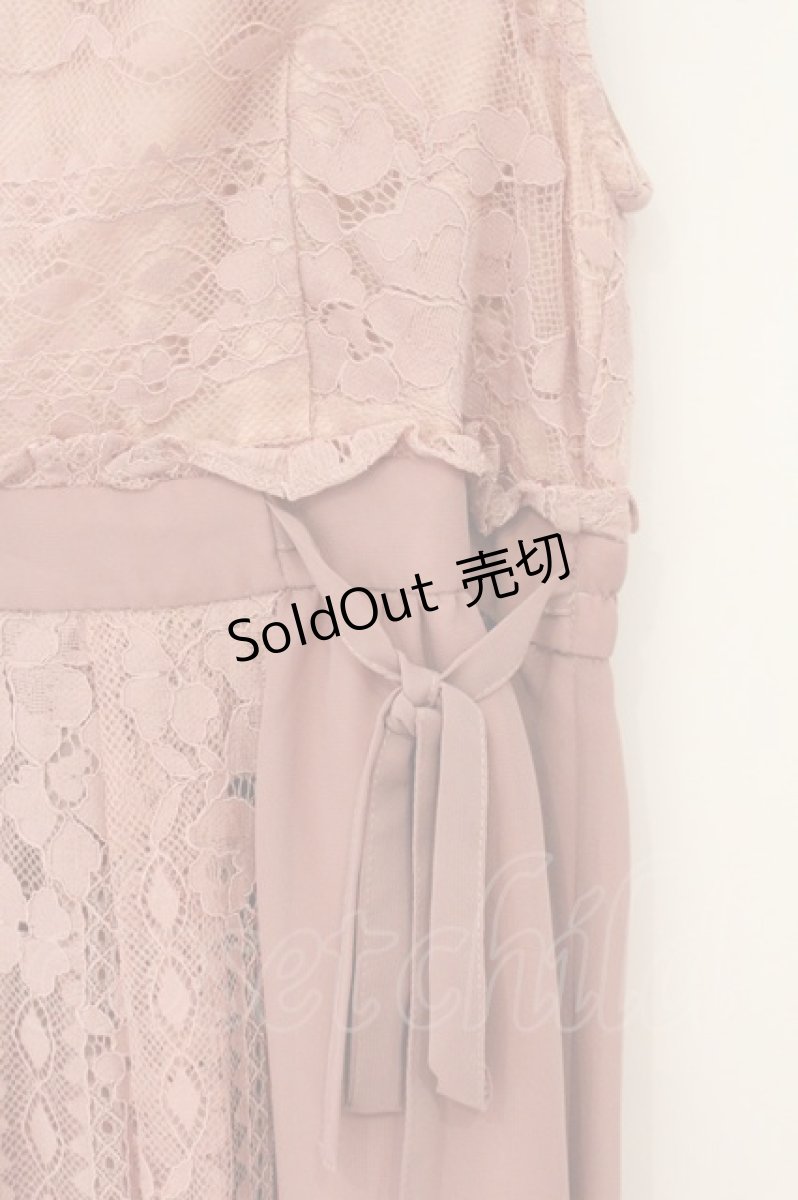 画像2: axes femme POETIQUE / アシメプリーツレースワンピース M ピンク O-26-07-05-044-AX-OP-OW-OS (2)