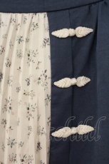 画像2: axes femme POETIQUE / チャイナボタンバイカラースカート M ブルー×キナリ O-26-07-05-047-AX-SK-OW-OS (2)