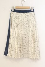 画像3: axes femme POETIQUE / チャイナボタンバイカラースカート M ブルー×キナリ O-26-07-05-047-AX-SK-OW-OS (3)