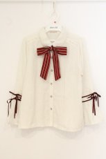画像1: axes femme POETIQUE / ボリューム袖ブラウス M キナリ O-26-07-05-048-AX-BL-OW-OS (1)