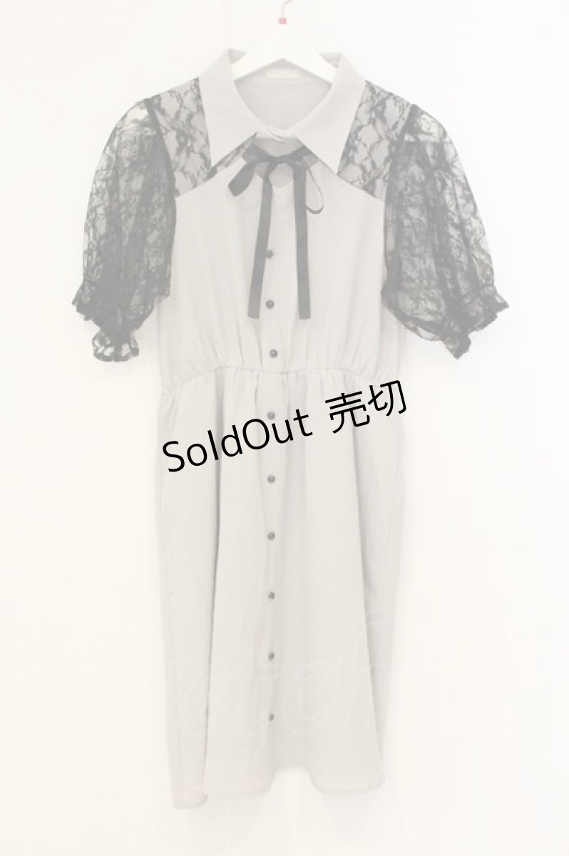 画像1: axes femme POETIQUE / レースデザインワンピース M グレー O-26-07-05-049-AX-OP-OW-OS (1)