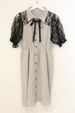 画像1: axes femme POETIQUE / レースデザインワンピース M グレー O-26-07-05-049-AX-OP-OW-OS (1)
