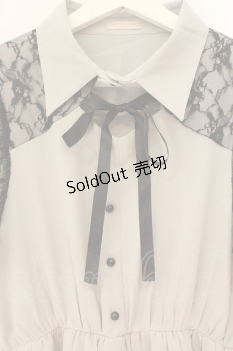 画像2: axes femme POETIQUE / レースデザインワンピース M グレー O-26-07-05-049-AX-OP-OW-OS (2)