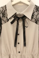 画像2: axes femme POETIQUE / レースデザインワンピース M グレー O-26-07-05-049-AX-OP-OW-OS (2)