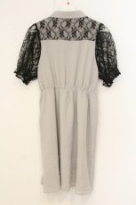画像3: axes femme POETIQUE / レースデザインワンピース M グレー O-26-07-05-049-AX-OP-OW-OS (3)