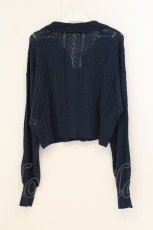 画像3: axes femme POETIQUE / チェリー刺繍衿付きニットカーデ M ネイビー O-26-07-05-054-AX-TO-OW-OS (3)