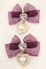 画像1: Rojita / 推しカラーフリルリボンクリップSET  パープル O-26-07-05-1011-LO-AC-IG-OS (1)