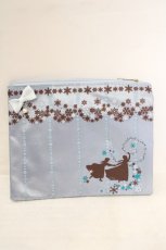 画像1: axes femme / Disney アナと雪の女王　special pouch produced by axes femme スペシャルポーチ  サックス O-26-07-05-1028-AX-ZA-IG-OS (1)