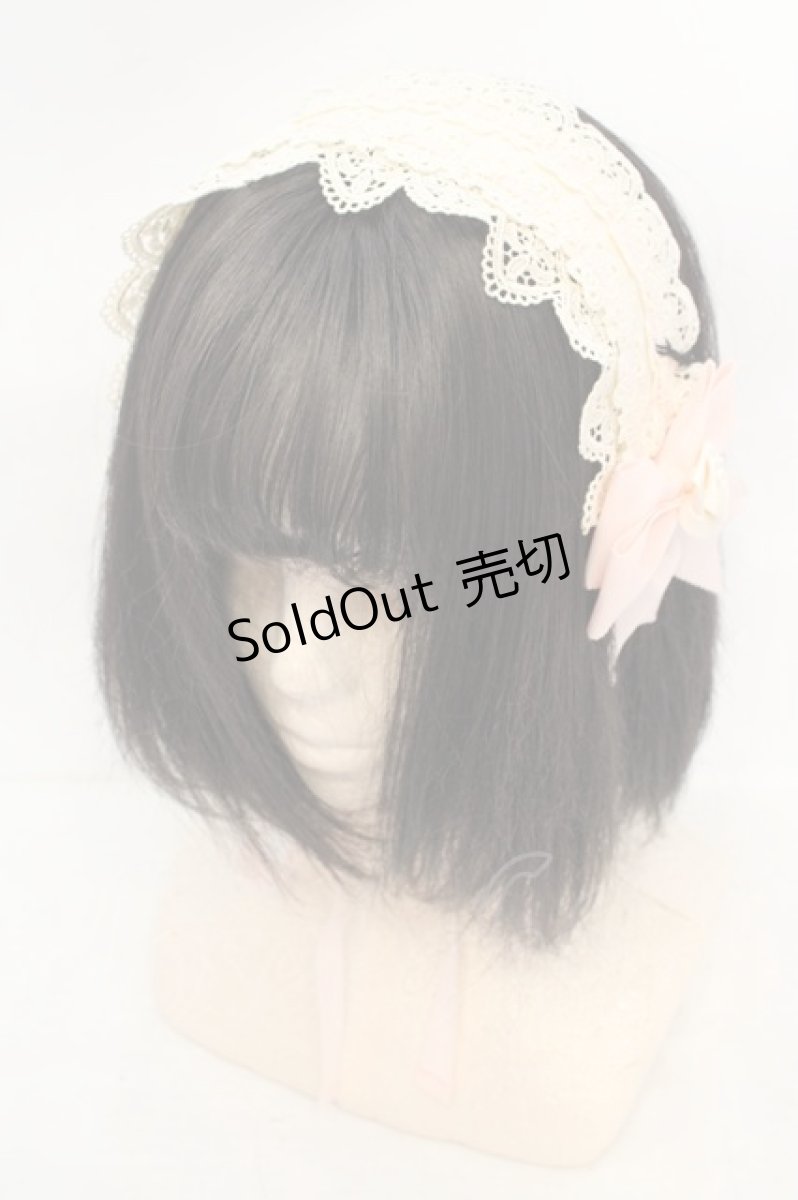 画像1: Innocent World / リボンクリップ付きヘッドドレス  ピンク×シロ O-26-07-05-1039-IW-AC-IG-OS (1)