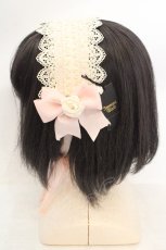 画像3: Innocent World / リボンクリップ付きヘッドドレス  ピンク×シロ O-26-07-05-1039-IW-AC-IG-OS (3)