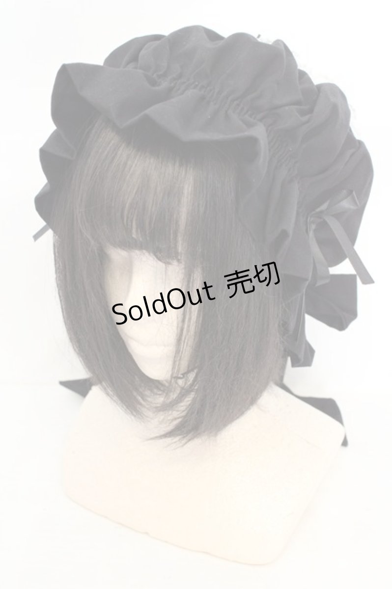 画像1: HEENIE HEENIE / 愛野えり×《by heenie heenie》コラボ/Whip Frill Made Cap  シロ×クロ O-26-07-05-1040-LO-AC-IG-OS (1)
