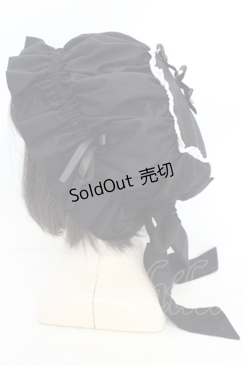 画像2: HEENIE HEENIE / 愛野えり×《by heenie heenie》コラボ/Whip Frill Made Cap  シロ×クロ O-26-07-05-1040-LO-AC-IG-OS (2)