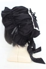 画像2: HEENIE HEENIE / 愛野えり×《by heenie heenie》コラボ/Whip Frill Made Cap  シロ×クロ O-26-07-05-1040-LO-AC-IG-OS (2)