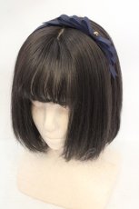 画像1: Innocent World / 細いリボンとチャームのカチューシャ  ネイビー O-26-07-05-1042-IW-AC-IG-OS (1)