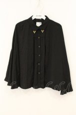 画像1: axes femme POETIQUE / ケープデザインブラウス M クロ O-26-07-05-059-AX-BL-OW-OS (1)