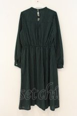 画像3: axes femme POETIQUE / チョーカーデザインロングワンピース M グリーン O-26-07-05-060-AX-OP-OW-OS (3)