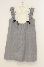 画像1: axes femme POETIQUE / ブロッキングAラインワンピース M ネイビー O-26-07-05-061-AX-OP-OW-OS (1)