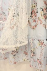 画像3: axes femme / ラッフルフリルレース花柄ワンピース L サックス O-26-07-05-062-AX-OP-OW-OS (3)