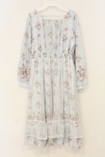 画像4: axes femme / ラッフルフリルレース花柄ワンピース L サックス O-26-07-05-062-AX-OP-OW-OS (4)