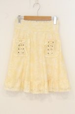 画像1: axes femme POETIQUE / ポケットレースミニスカート M イエロー O-26-07-05-063-AX-SK-OW-OS (1)