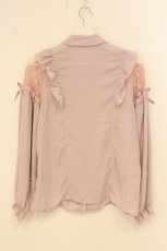 画像3: axes femme POETIQUE / 肩レースデザインブラウス M ピンク O-26-07-05-064-AX-BL-OW-OS (3)
