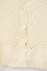 画像2: axes femme / ブーケ刺繍×チュール袖カーディガン M キナリ O-26-07-05-066-AX-TO-OW-OS (2)