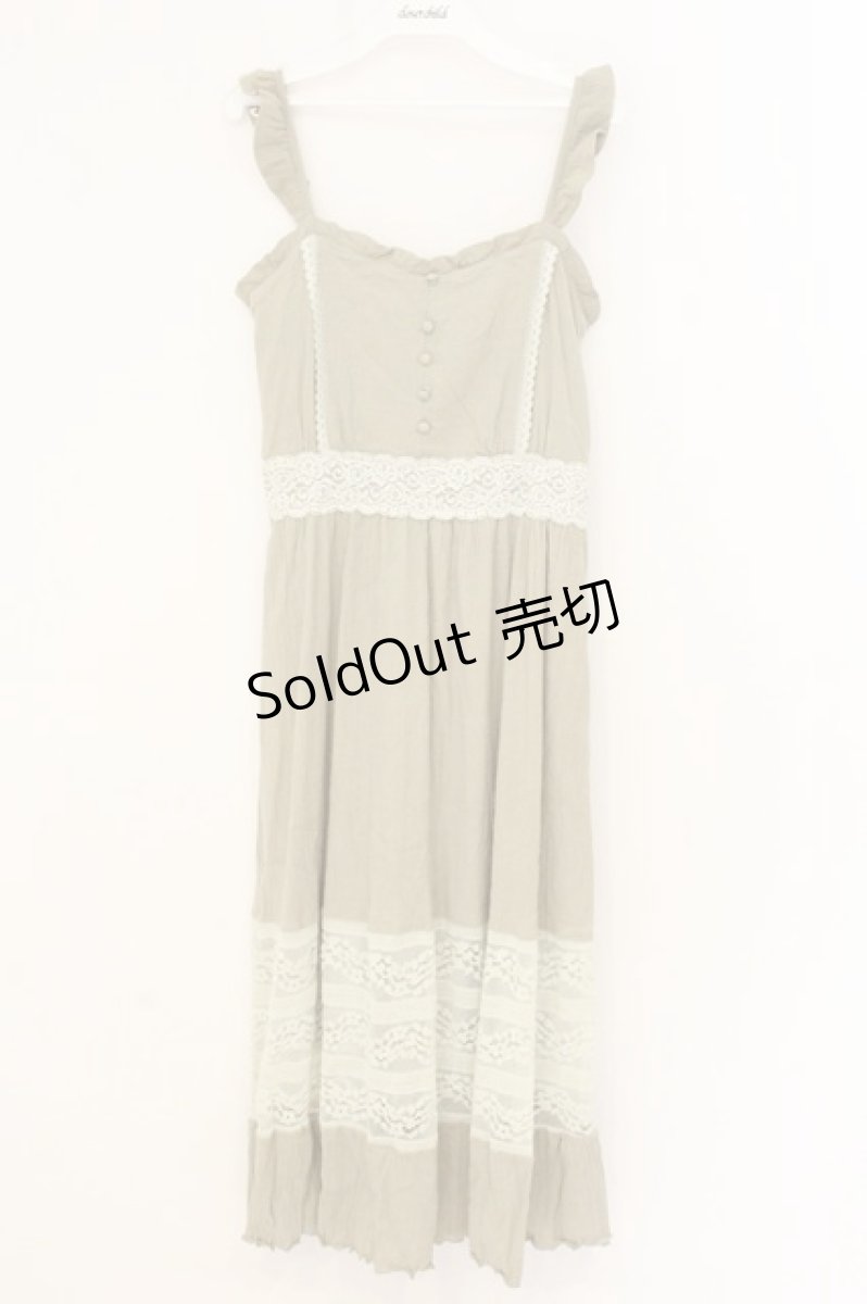 画像1: axes femme POETIQUE / レース切替キャミワンピース M グリーン O-26-07-05-071-AX-OP-OW-OS (1)
