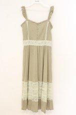 画像1: axes femme POETIQUE / レース切替キャミワンピース M グリーン O-26-07-05-071-AX-OP-OW-OS (1)