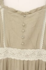 画像2: axes femme POETIQUE / レース切替キャミワンピース M グリーン O-26-07-05-071-AX-OP-OW-OS (2)