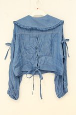 画像3: axes femme POETIQUE / ビッグ襟ショートブルゾン M ブルー O-26-07-05-073-AX-JA-OW-OS (3)