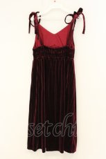 画像3: axes femme POETIQUE / ストライプベロアワンピース M ワイン O-26-07-05-074-AX-OP-OW-OS (3)