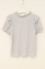 画像3: Ank Rouge / テレコ半袖3つリボントップス M ラベンダー O-26-07-05-080-CA-TO-OW-OS (3)