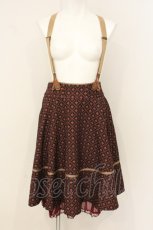 画像1: axes femme POETIQUE / サス付ヴィンテージ柄スカート M ワイン O-26-07-05-012-AX-SK-OW-OS (1)