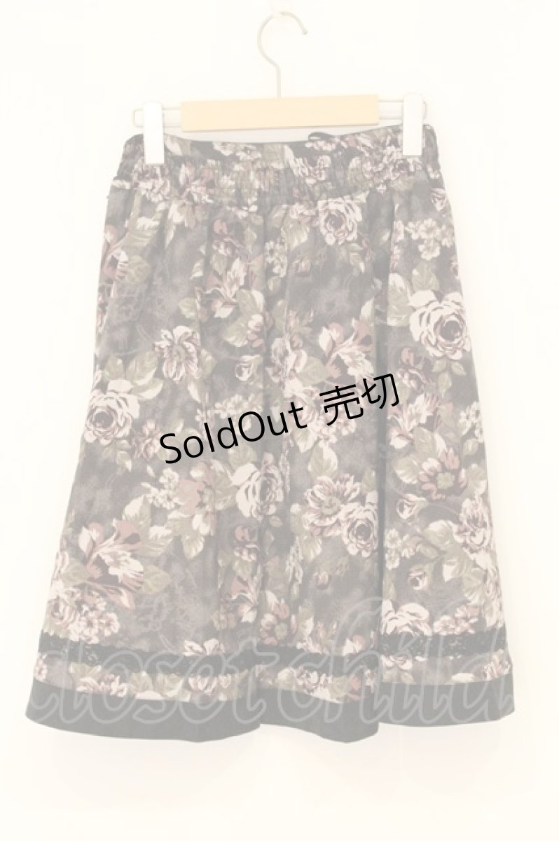 画像3: axes femme / アンティーク花柄スカート M クロ O-26-07-05-021-AX-SK-OW-OS (3)