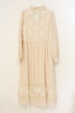 画像3: axes femme / レーシーロングワンピース M キナリ O-26-07-05-022-AX-OP-OW-OS (3)