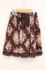 画像1: axes femme / フラワー柄スカート M ワイン O-26-07-05-023-AX-SK-OW-OS (1)