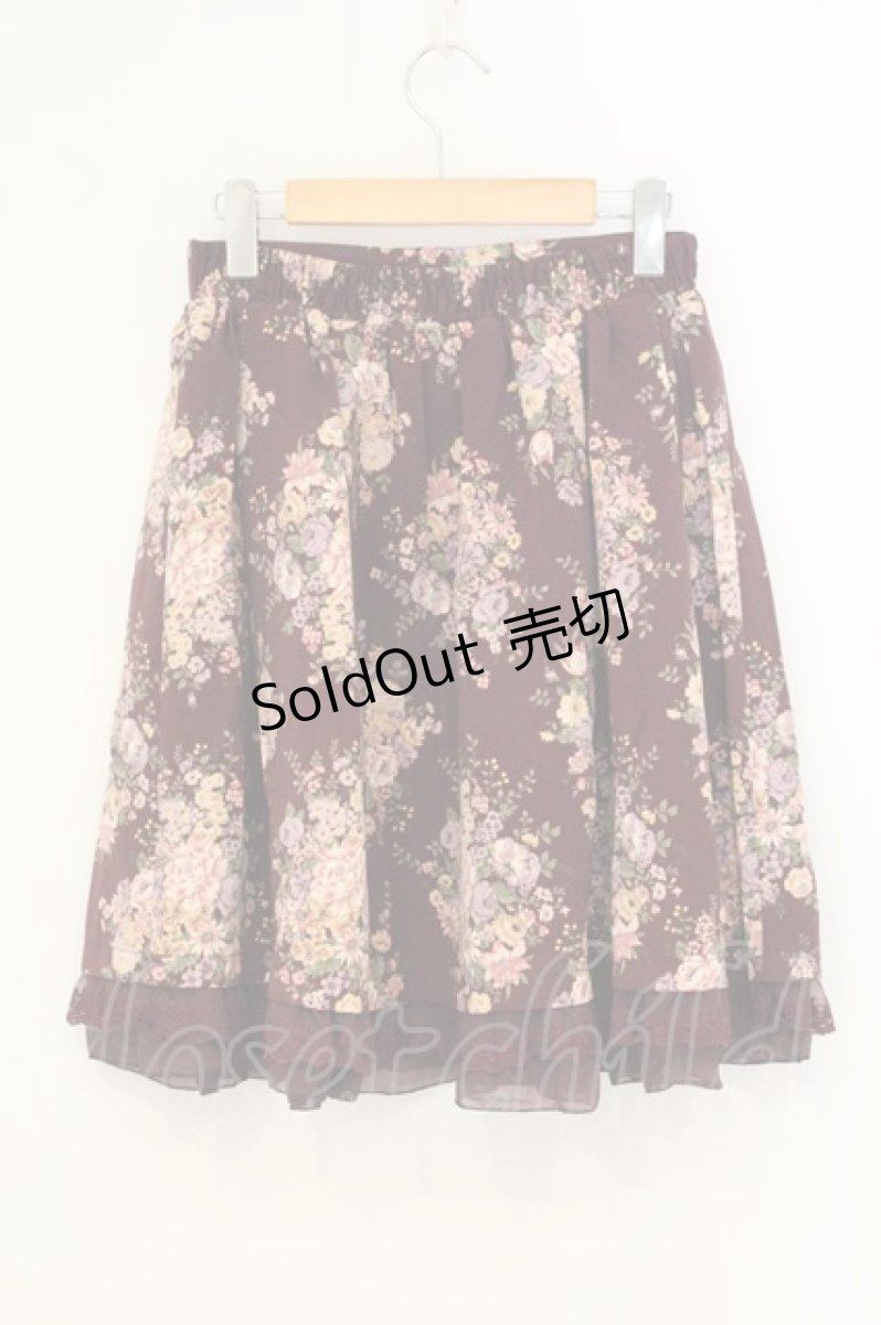 画像3: axes femme / フラワー柄スカート M ワイン O-26-07-05-023-AX-SK-OW-OS (3)