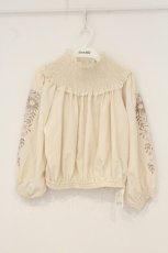 画像1: axes femme NOSTALGIE / 袖刺繍入りブラウス M キナリ O-26-07-06-001-AX-BL-OW-OS (1)