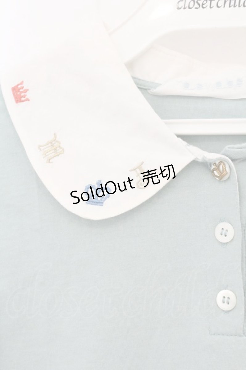 画像2: Jane Marple / Crown & Logo Embroidery ポロシャツ M ミント O-26-07-06-049-JM-TS-IG-OS (2)