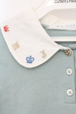 画像2: Jane Marple / Crown & Logo Embroidery ポロシャツ M ミント O-26-07-06-049-JM-TS-IG-OS (2)