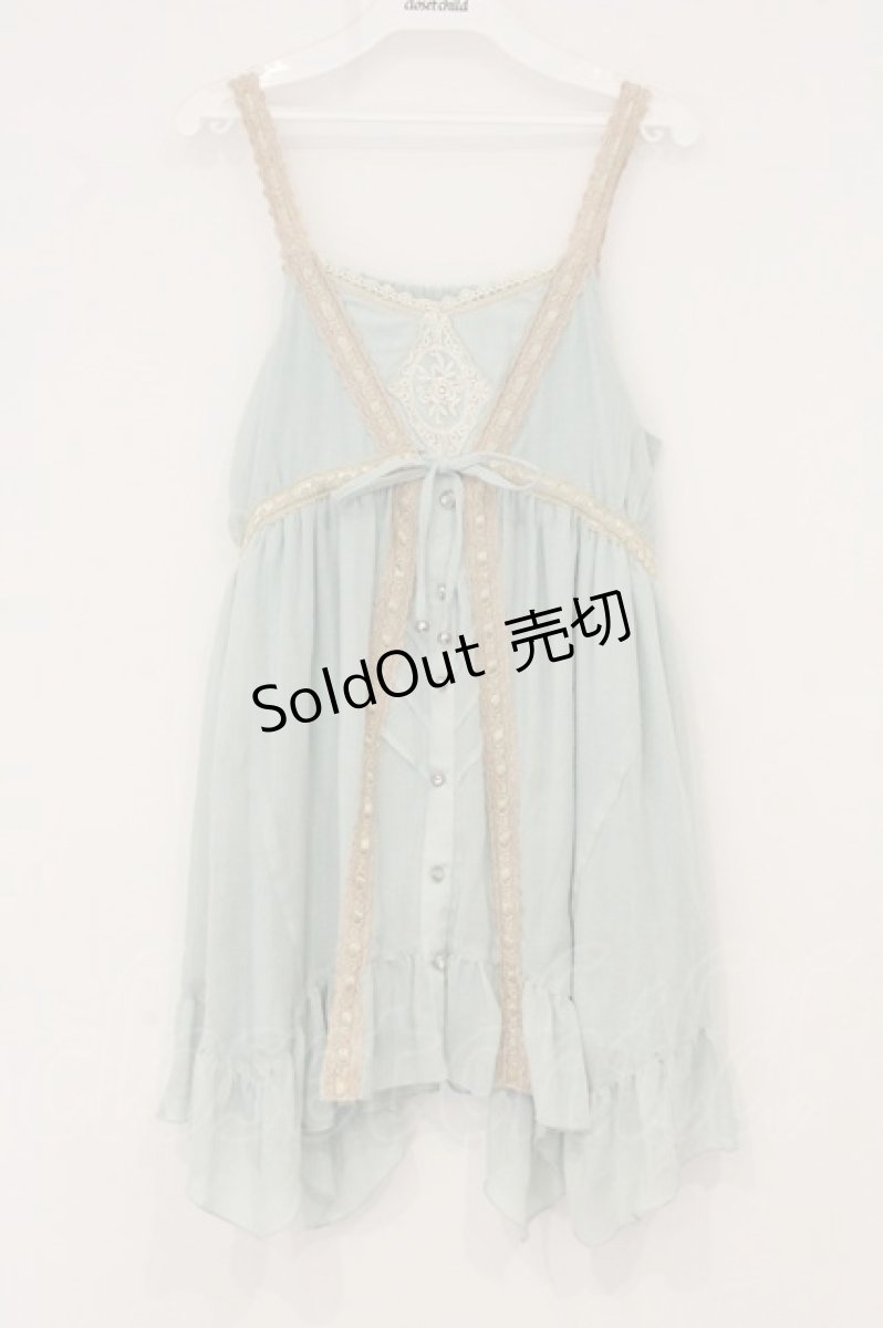 画像1: axes femme / はしごレースチュニック M グリーン O-26-07-06-006-AX-OP-OW-OS (1)