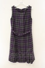 画像1: Jane Marple Dans Le Salon / Wool tartan day dress M グレー×パープル O-26-07-06-053-JM-OP-IG-OS (1)