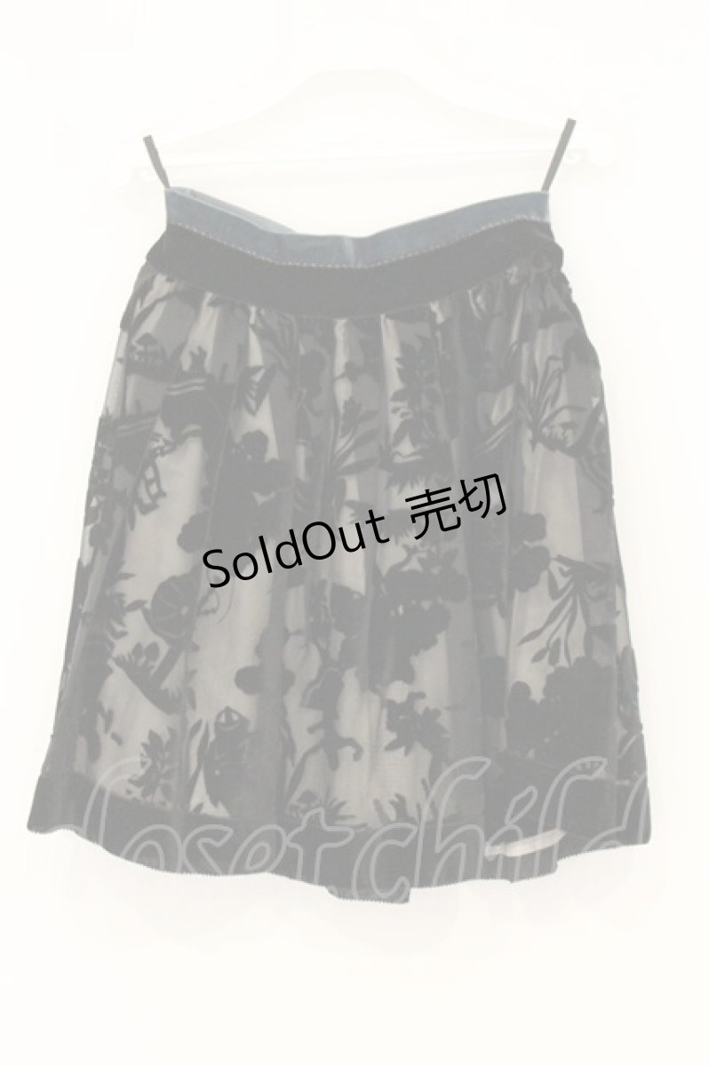 画像3: Jane Marple / ベルベットオパールアリスのミニスカート M クロ×ベージュ O-26-07-06-069-JM-SK-IG-OS (3)