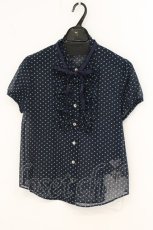 画像1: Jane Marple / ドットフリルブラウス M ネイビー O-26-07-06-073-JM-BL-IG-OS (1)