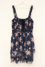 画像1: axes femme / 花柄×レースptチュニック M ネイビー O-26-07-06-009-AX-OP-OW-OS (1)