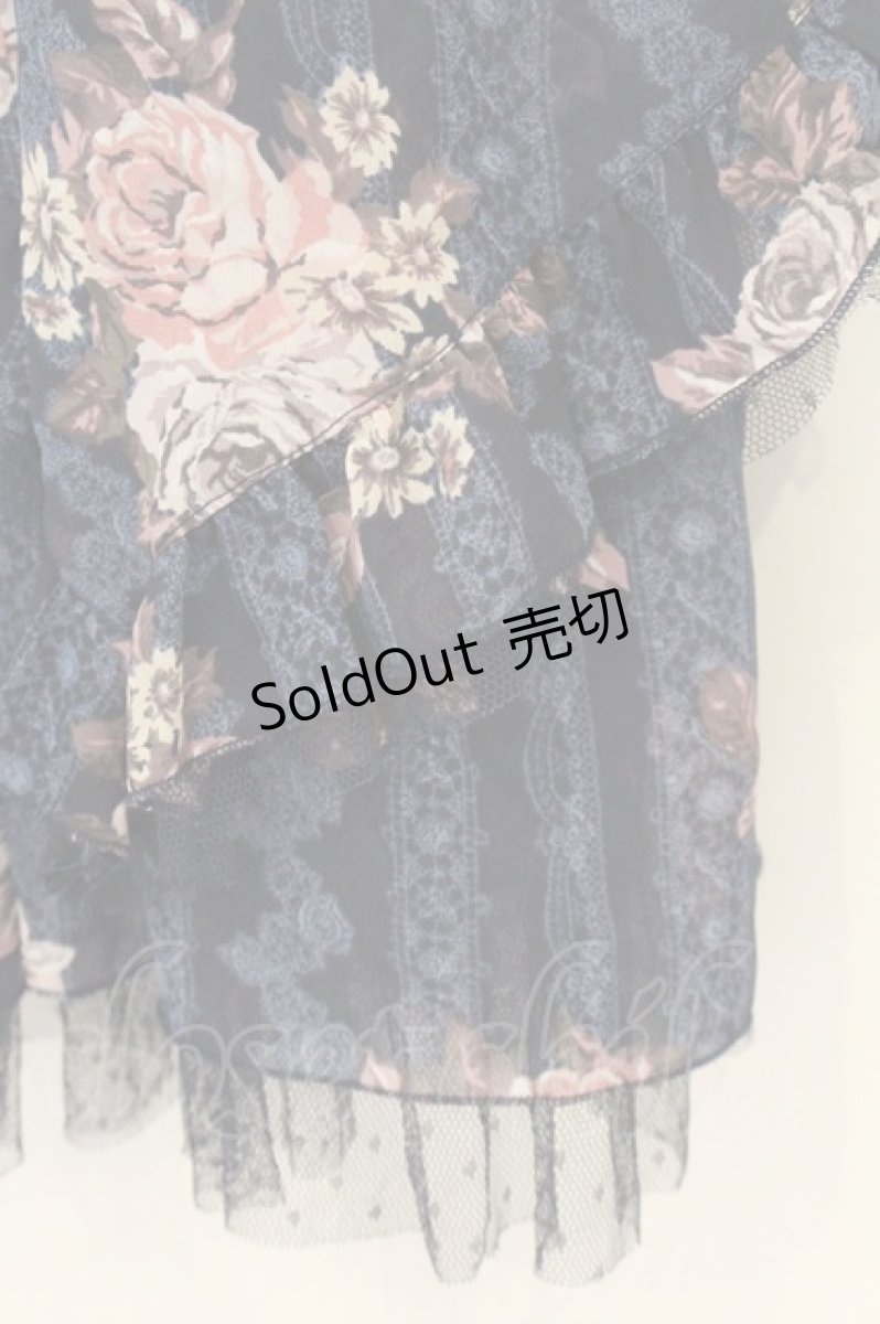 画像3: axes femme / 花柄×レースptチュニック M ネイビー O-26-07-06-009-AX-OP-OW-OS (3)