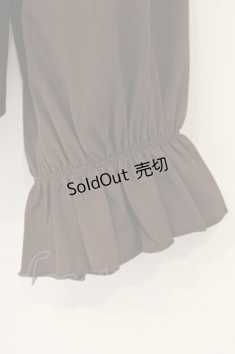 画像3: axes femme POETIQUE / ピンタックリボン丸襟ブラウス M ブラウン O-26-07-06-083-AX-BL-OW-OS (3)