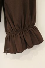 画像3: axes femme POETIQUE / ピンタックリボン丸襟ブラウス M ブラウン O-26-07-06-083-AX-BL-OW-OS (3)