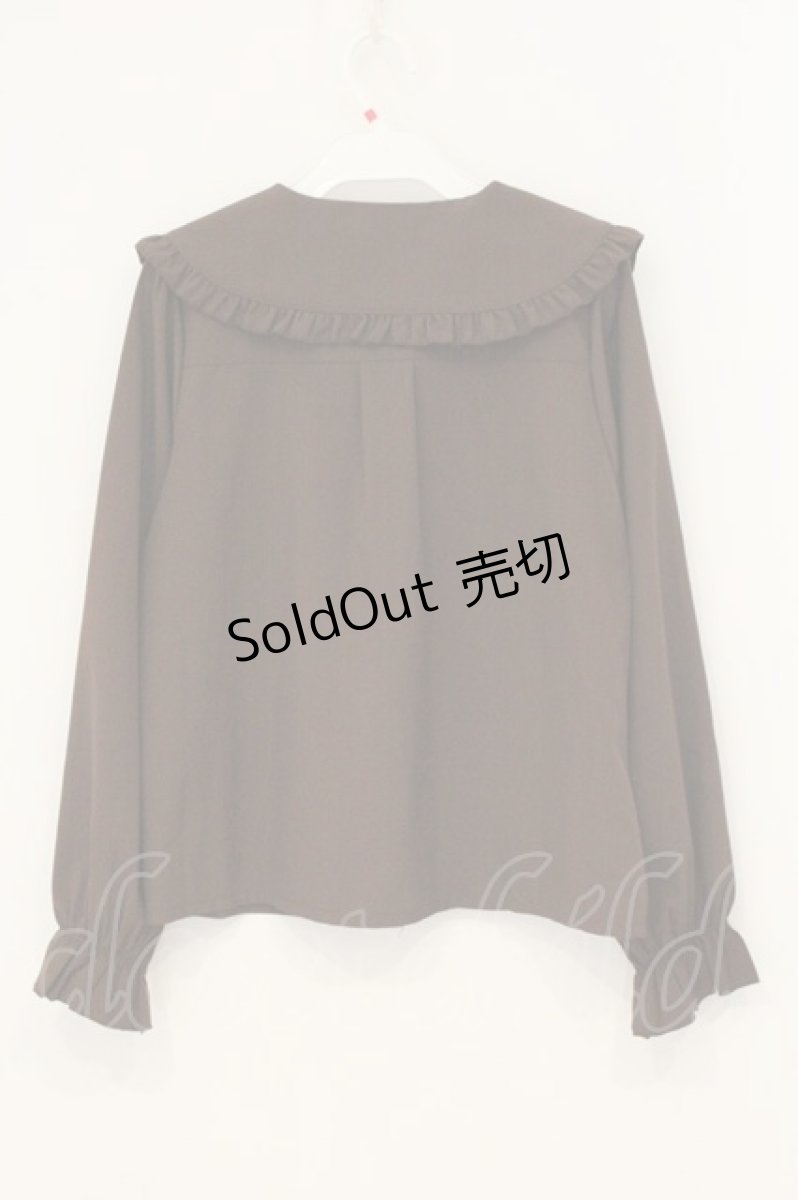 画像4: axes femme POETIQUE / ピンタックリボン丸襟ブラウス M ブラウン O-26-07-06-083-AX-BL-OW-OS (4)