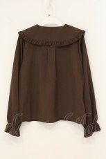 画像4: axes femme POETIQUE / ピンタックリボン丸襟ブラウス M ブラウン O-26-07-06-083-AX-BL-OW-OS (4)